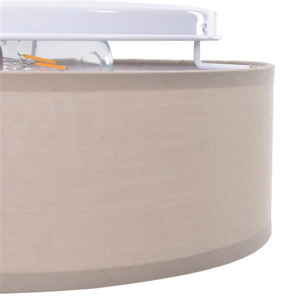 Grote foto vidaxl plafondlamp vlakke montage 30 cm e27 stof taupe huis en inrichting overige