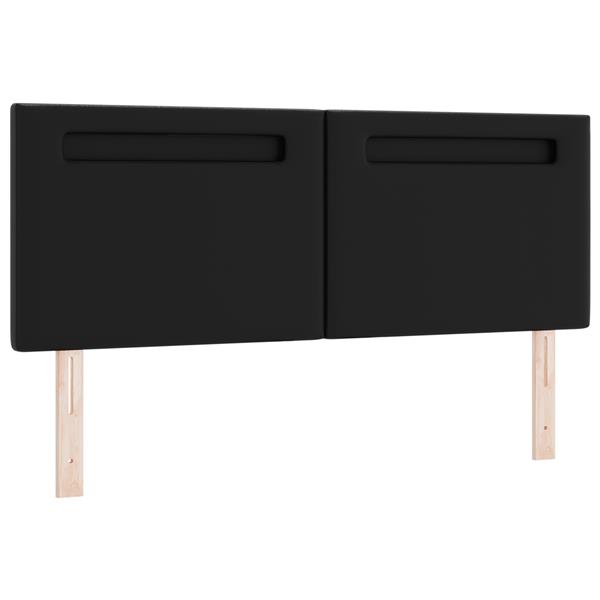 Grote foto vidaxl hoofdbord effen 140 cm kunstleer zwart antiek en kunst stoelen en banken