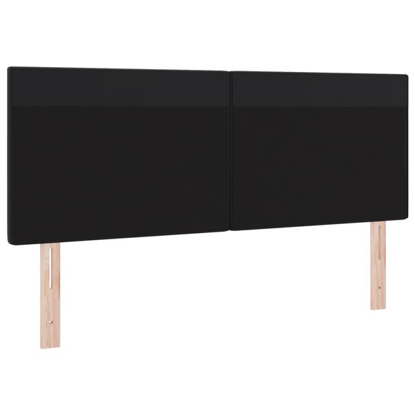 Grote foto vidaxl hoofdbord effen 140 cm kunstleer zwart antiek en kunst stoelen en banken