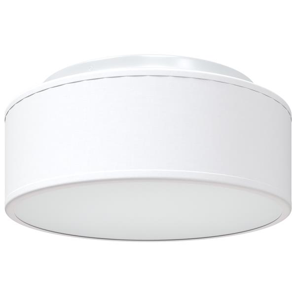 Grote foto vidaxl plafondlamp vlakke montage 30 cm e27 stof wit huis en inrichting overige