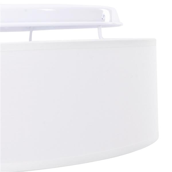 Grote foto vidaxl plafondlamp vlakke montage 30 cm e27 stof wit huis en inrichting overige
