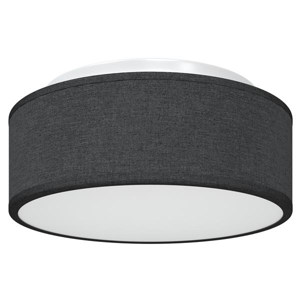 Grote foto vidaxl plafondlamp vlakke montage 30 cm e27 stof zwart huis en inrichting overige