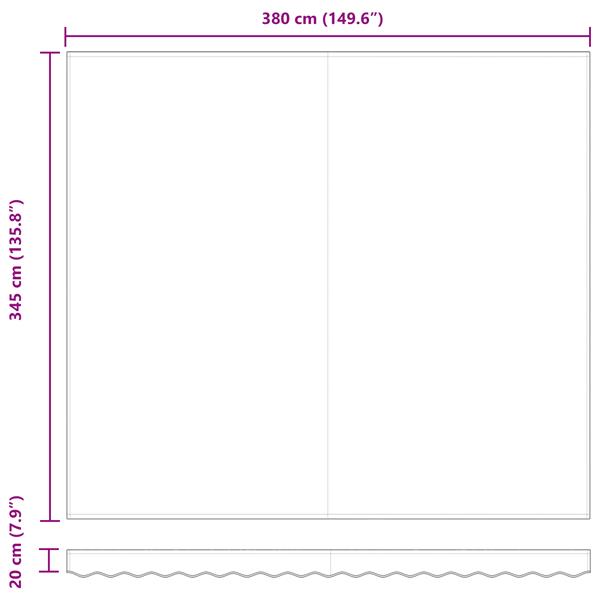 Grote foto vidaxl zonnescherm vervangstof voor 4x3.5 m frame groen en wit tuin en terras overige tuin en terras