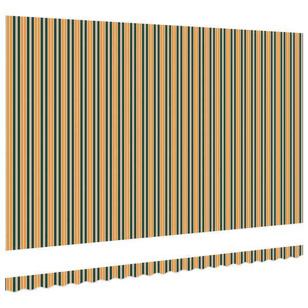 Grote foto vidaxl vervangende stof voor luifel voor 5x3.5 m frame groen en geel tuin en terras overige tuin en terras
