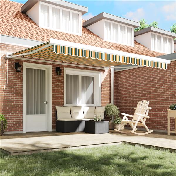 Grote foto vidaxl luifel vervangstof voor 4x3 m frame groen en geel tuin en terras overige tuin en terras