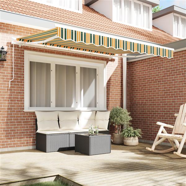 Grote foto vidaxl luifel vervangende stof voor 3x2.5 m frame groen en geel tuin en terras overige tuin en terras