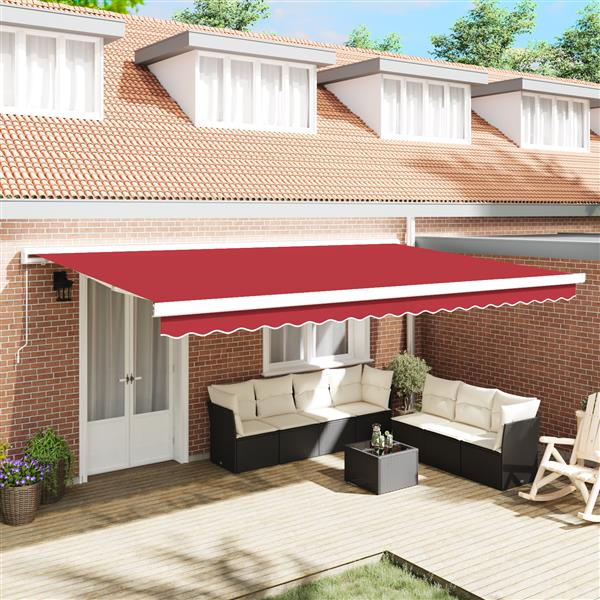Grote foto vidaxl luifel vervangstof voor 5x3.5 m frame rood tuin en terras overige tuin en terras