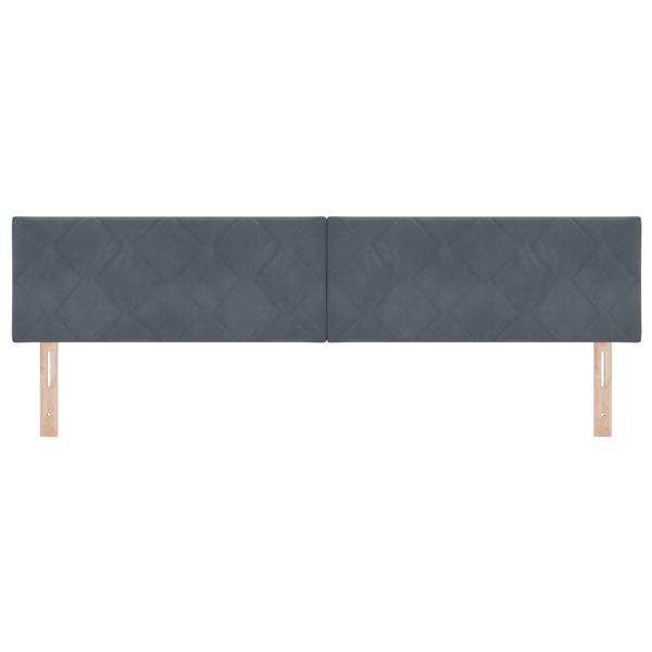 Grote foto vidaxl hoofdbord met ruitjes 200 cm fluweel donkergrijs antiek en kunst stoelen en banken