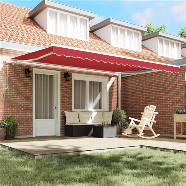 Grote foto vidaxl luifel vervangstof voor 4 5x3 m frame rood tuin en terras overige tuin en terras