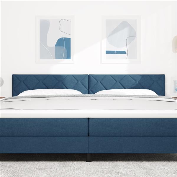 Grote foto vidaxl hoofdbord met ruitjes 200 cm stof blauw antiek en kunst stoelen en banken