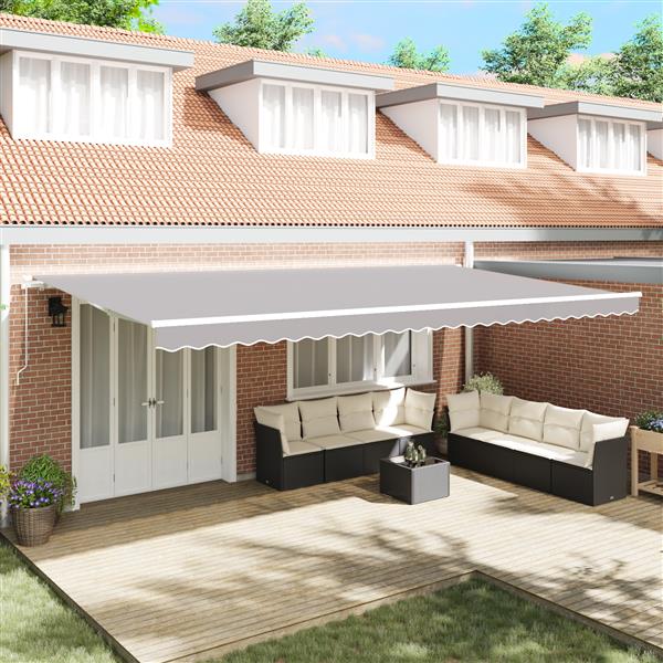 Grote foto vidaxl luifel vervangende stof voor 6x3.5 m frame lichtgrijs tuin en terras overige tuin en terras