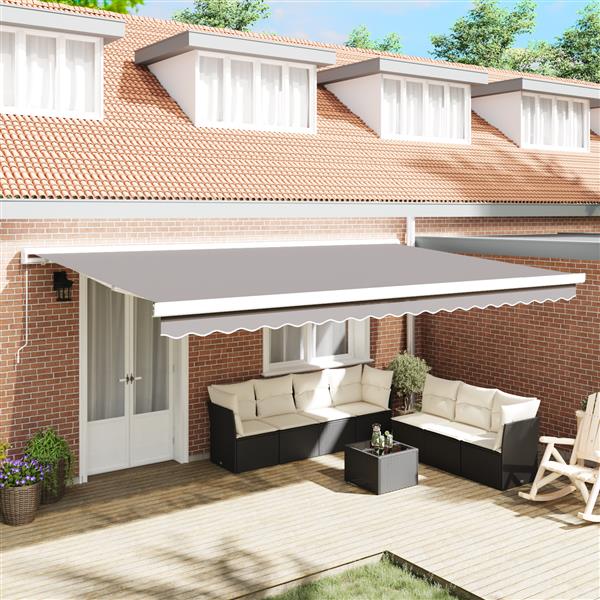 Grote foto vidaxl luifel vervangstof voor 5x3 5 m frame lichtgrijs tuin en terras overige tuin en terras