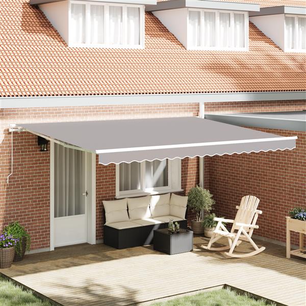 Grote foto vidaxl luifel vervangingsstof voor 4.5x3.5 m frame lichtgrijs tuin en terras overige tuin en terras