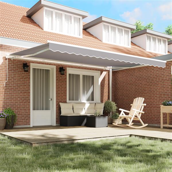 Grote foto vidaxl luifel vervangingsstof voor 4.5x3.5 m frame lichtgrijs tuin en terras overige tuin en terras