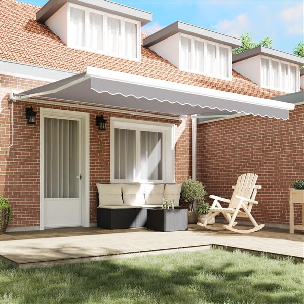 Grote foto vidaxl luifel vervangstof voor 4x3 m frame lichtgrijs tuin en terras overige tuin en terras