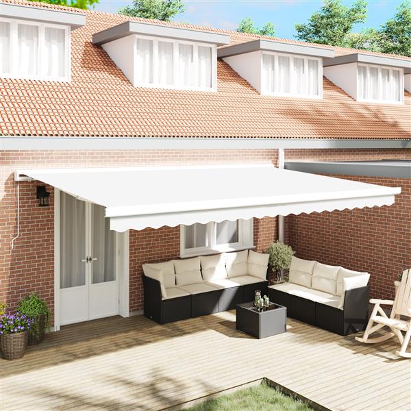 Grote foto vidaxl luifel vervangstof voor 5x3.5 m frame wit tuin en terras overige tuin en terras