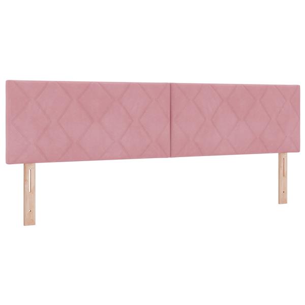 Grote foto vidaxl hoofdbord met ruitjes 180 cm fluweel roze antiek en kunst stoelen en banken