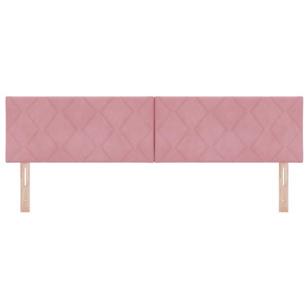Grote foto vidaxl hoofdbord met ruitjes 180 cm fluweel roze antiek en kunst stoelen en banken