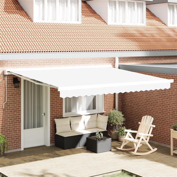 Grote foto vidaxl luifelvervangingsstof voor 4x3 m frame wit tuin en terras overige tuin en terras