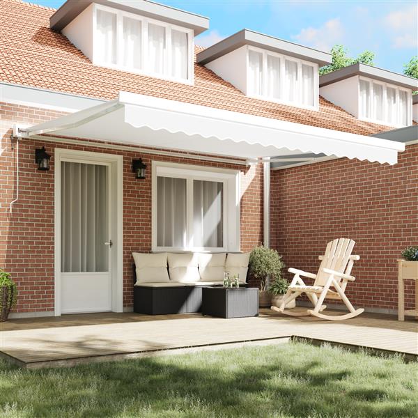 Grote foto vidaxl luifelvervangingsstof voor 4x3 m frame wit tuin en terras overige tuin en terras