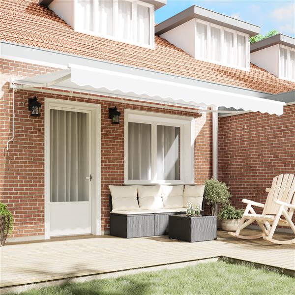 Grote foto vidaxl luifel vervangingsstof voor 4x2 m frame wit tuin en terras overige tuin en terras