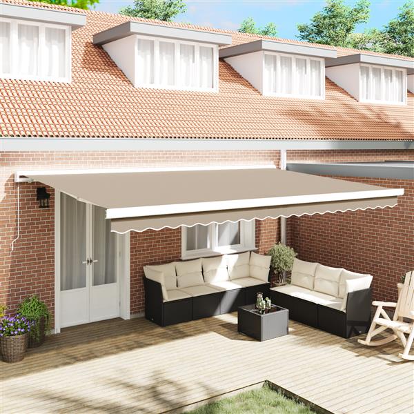 Grote foto vidaxl luifel vervangstof voor 5x3 m frame beige tuin en terras overige tuin en terras