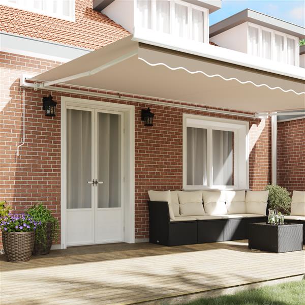 Grote foto vidaxl luifel vervangstof voor 5x3 m frame beige tuin en terras overige tuin en terras