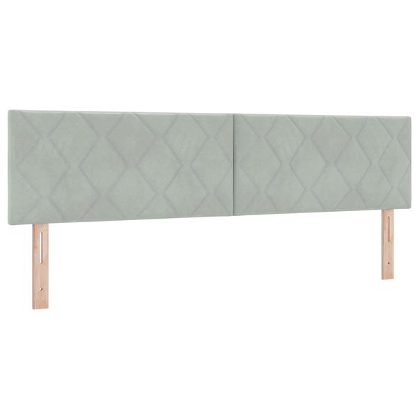 Grote foto vidaxl hoofdbord met ruitjes 180 cm fluweel lichtgrijs antiek en kunst stoelen en banken