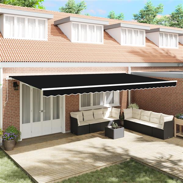 Grote foto vidaxl vervangstof voor luifel voor 6x3 m frame zwart tuin en terras overige tuin en terras