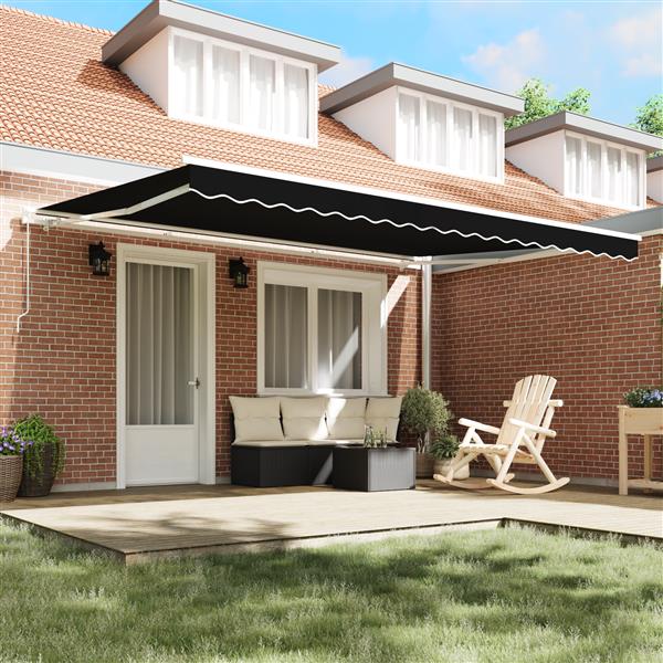 Grote foto vidaxl vervangende stof voor 4.5x3.5 m frame zwart tuin en terras overige tuin en terras