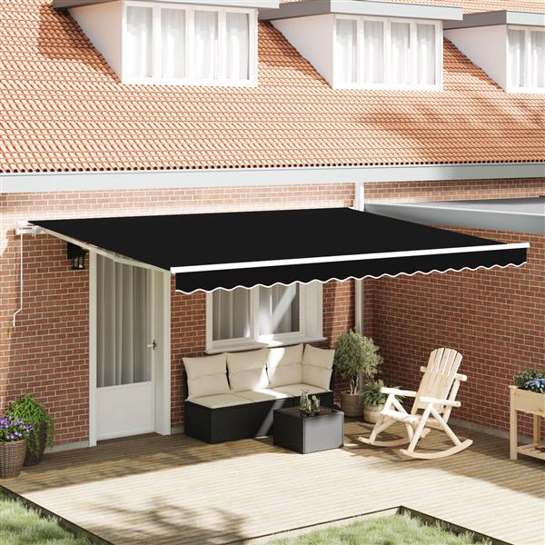 Grote foto vidaxl luifel vervangstof voor 4.5x3 m frame zwart tuin en terras overige tuin en terras