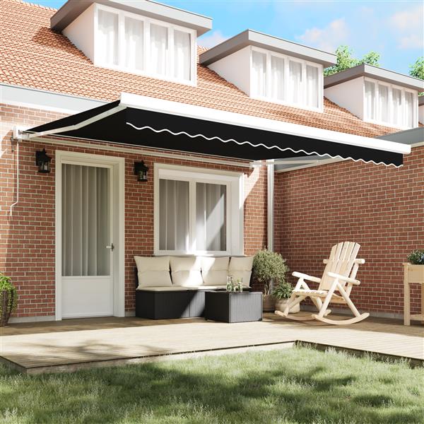 Grote foto vidaxl vervangende zeildoek voor 4x3.5 m frame zwart tuin en terras overige tuin en terras