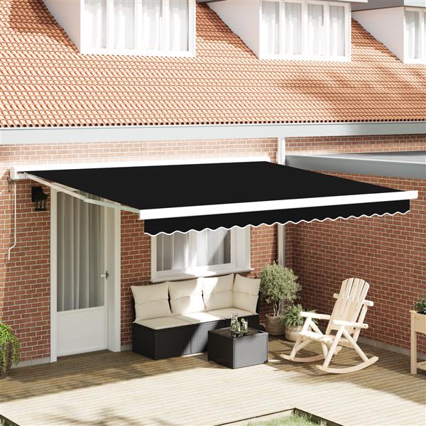 Grote foto vidaxl vervangende luifelstof voor 4x3 m frame zwart tuin en terras overige tuin en terras