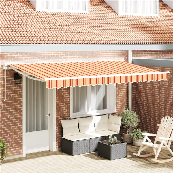 Grote foto vidaxl luifel vervangingsstof voor 4x2 m frame multicolor streep tuin en terras overige tuin en terras