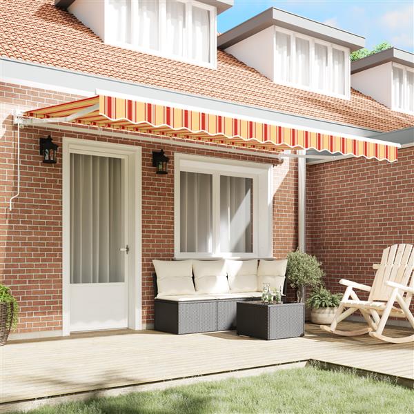 Grote foto vidaxl luifel vervangingsstof voor 4x2 m frame multicolor streep tuin en terras overige tuin en terras