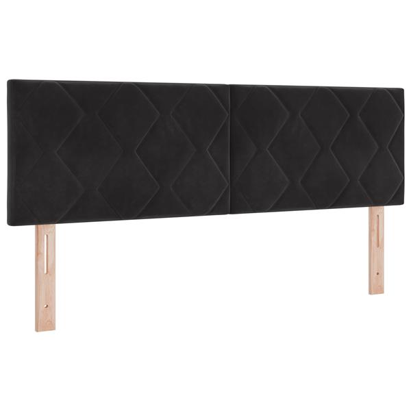 Grote foto vidaxl hoofdbord met ruitjes 160 cm fluweel zwart antiek en kunst stoelen en banken
