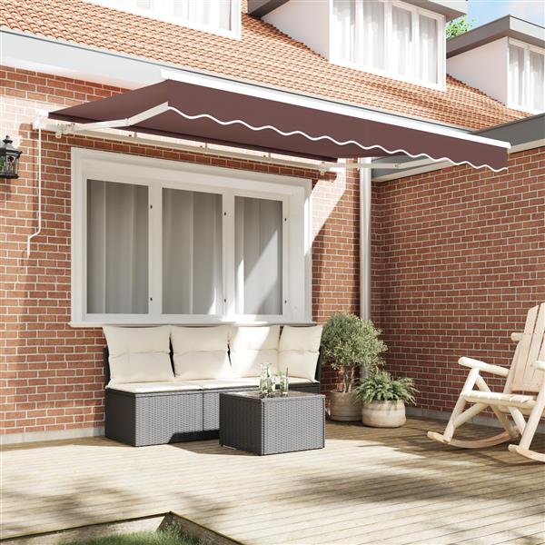 Grote foto vidaxl luifel vervangstof voor 3.5x2 m frame bruin tuin en terras overige tuin en terras