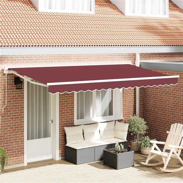Grote foto vidaxl vervangende luifelstof voor 4x2 m frame bordeauxrood tuin en terras overige tuin en terras