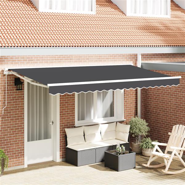 Grote foto vidaxl luifel vervangende stof voor 4x2 m frame anthraciet tuin en terras overige tuin en terras