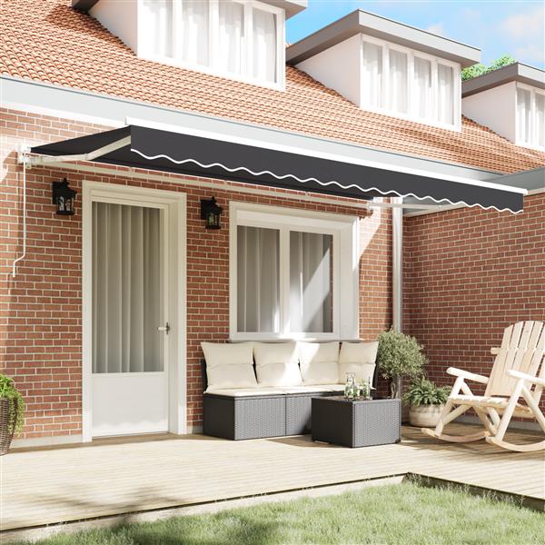 Grote foto vidaxl luifel vervangende stof voor 4x2 m frame anthraciet tuin en terras overige tuin en terras