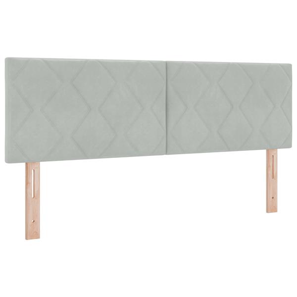 Grote foto vidaxl hoofdbord met ruitjes 160 cm fluweel lichtgrijs antiek en kunst stoelen en banken