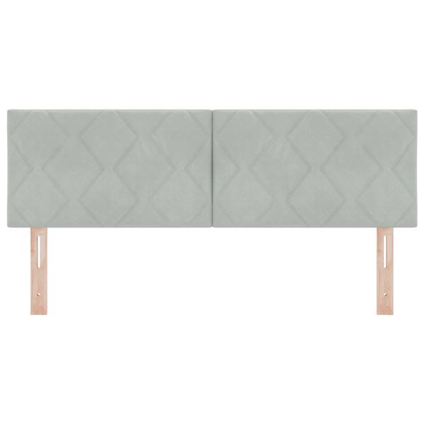Grote foto vidaxl hoofdbord met ruitjes 160 cm fluweel lichtgrijs antiek en kunst stoelen en banken