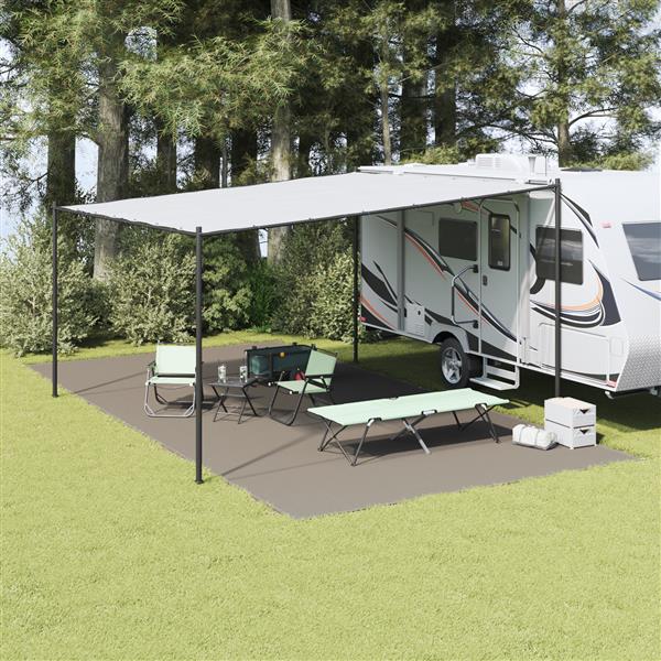 Grote foto vidaxl tent cover lichtgrijs polyester 400 x 800 cm opvouwbaar caravans en kamperen tenten