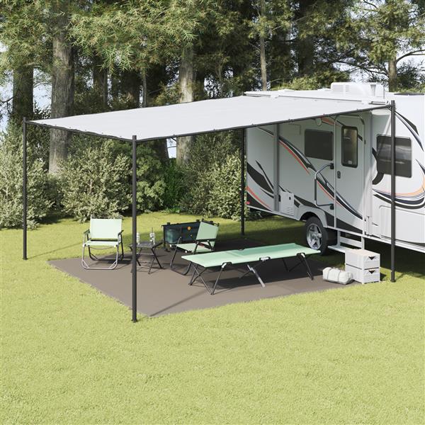 Grote foto vidaxl tentaccessoire lichtgrijs polyester 400 x 400 cm lichtgewicht caravans en kamperen tenten