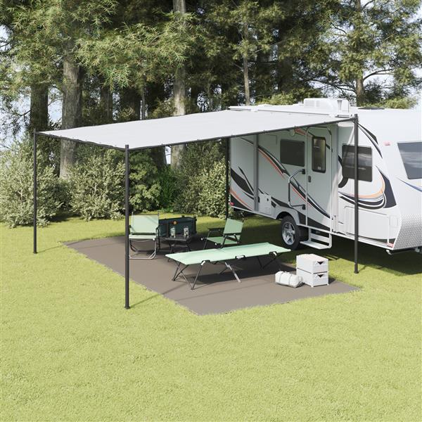 Grote foto vidaxl tent accessoire lichtgrijs polyester 300 x 600 cm duurzaam caravans en kamperen tenten