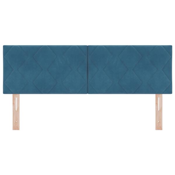 Grote foto vidaxl hoofdbord met ruitjes 140 cm fluweel donkerblauw antiek en kunst stoelen en banken