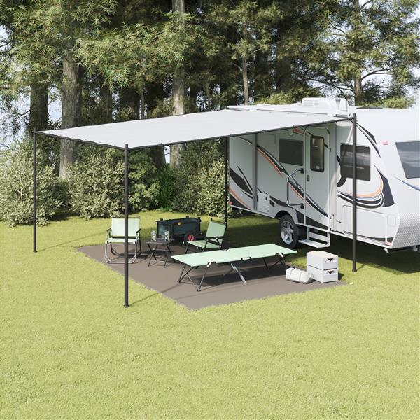 Grote foto vidaxl tentbedekking lichtgrijs canvas 300 x 500 cm caravans en kamperen tenten