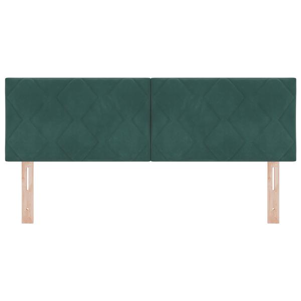 Grote foto vidaxl hoofdbord met ruitjes 140 cm fluweel donkergroen antiek en kunst stoelen en banken