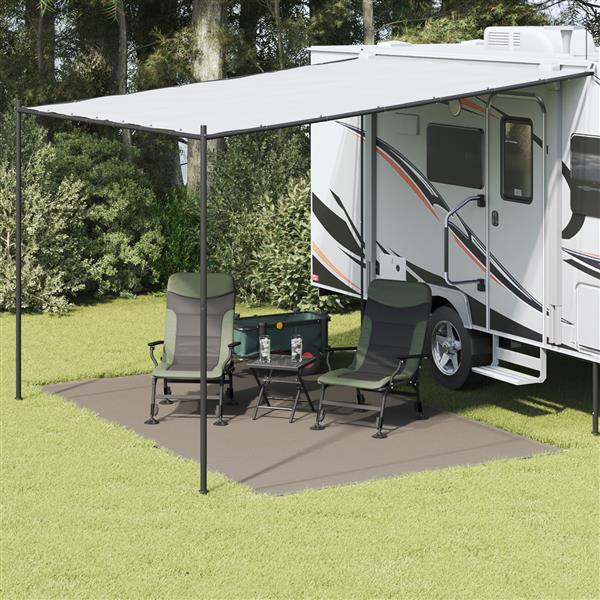 Grote foto vidaxl tent accessoire lichtgrijs polyester 250 x 400 cm draagbaar caravans en kamperen tenten