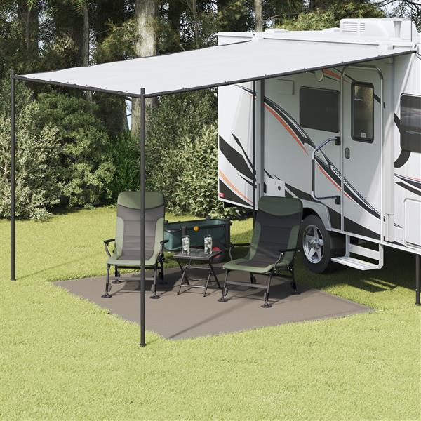 Grote foto vidaxl tent accessoire lichtgrijs polyester 250 x 300 cm lichtgewicht caravans en kamperen tenten